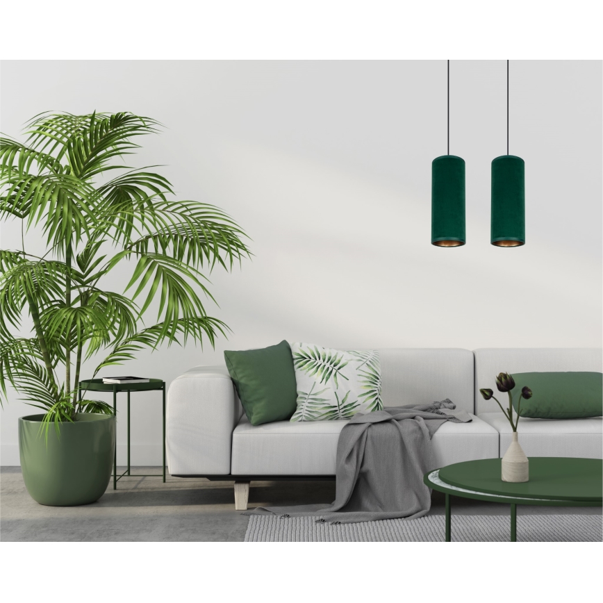 Lámpara colgante con cable AVALO 2xE27/60W/230V verde/cobre