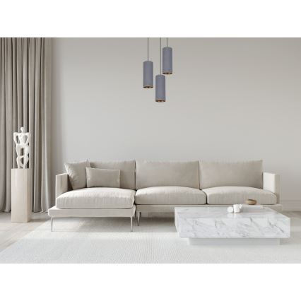 Lámpara colgante AVALO 3xE27/60W/230V diá. 35 cm gris