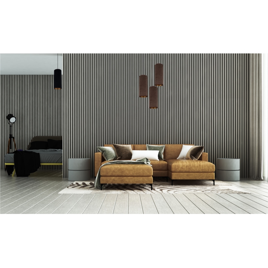Lámpara colgante con cable AVALO 3xE27/60W/230V diámetro 35 cm marrón/cobre