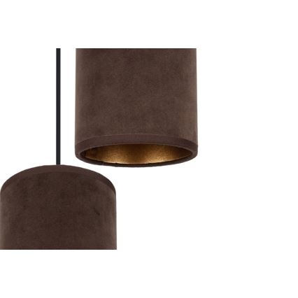 Lámpara colgante con cable AVALO 3xE27/60W/230V diámetro 35 cm marrón/cobre