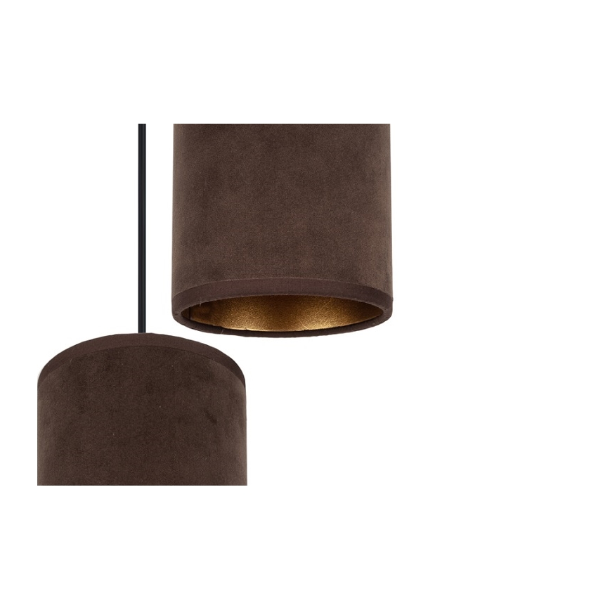 Lámpara colgante con cable AVALO 3xE27/60W/230V diámetro 35 cm marrón/cobre