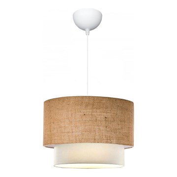 Lámpara colgante AYD 1xE27/15W/230V beige/blanco