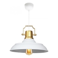 Lámpara colgante AYD 1xE27/40W/230V blanca/dorada
