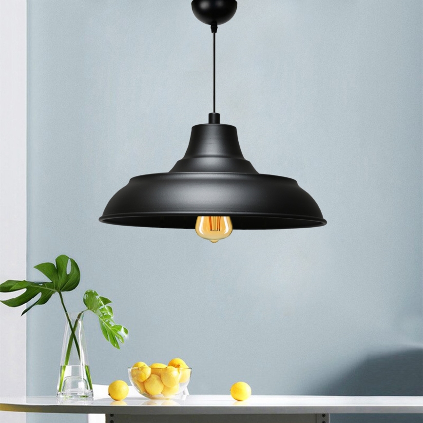 Lámpara colgante AYD 1xE27/40W/230V negra