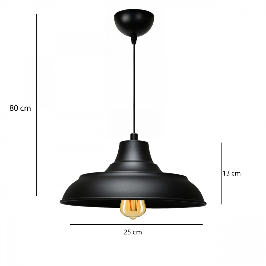 Lámpara colgante AYD 1xE27/40W/230V negra