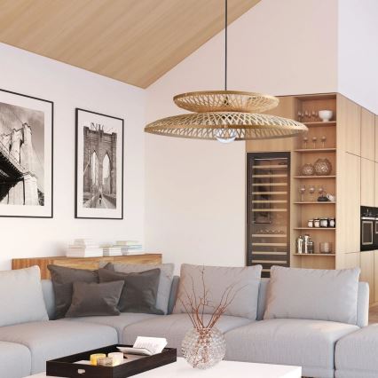 Lámpara colgante BALI 1xE27/20W/230V diá. 60 cm bambú