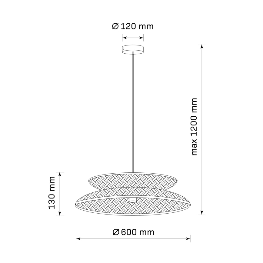 Lámpara colgante BALI 1xE27/20W/230V diá. 60 cm bambú