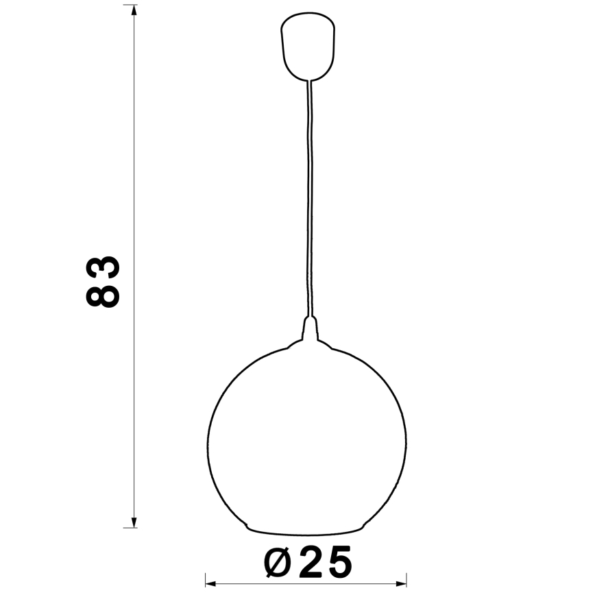 Lámpara colgante BALL 1xE27/60W/230V diá. 25 cm beige