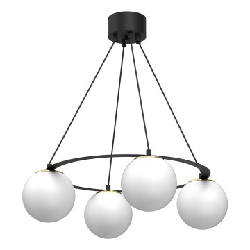 Lámpara colgante BALLO 4xE27/15W/230V negro/blanco