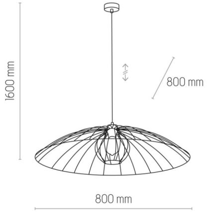 Lámpara colgante BARBELLA 1xE27/60W/230V diá. 80 cm