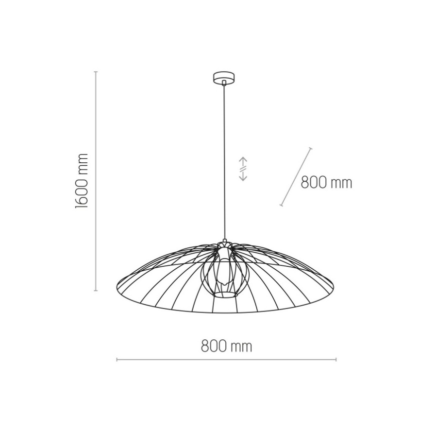 Lámpara colgante BARBELLA 1xE27/60W/230V diá. 80 cm