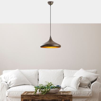 Lámpara colgante BAREK 1xE27/40W/230V gris