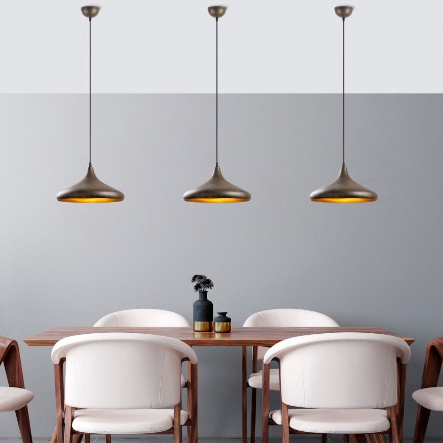 Lámpara colgante BAREK 1xE27/40W/230V gris