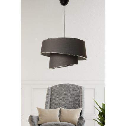 Lámpara colgante BARETTE 1xE27/60W/230V antracita/cromo brillante