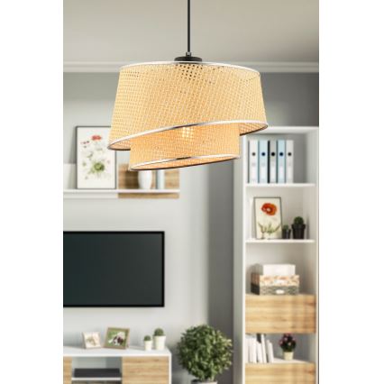 Lámpara colgante BARETTE 1xE27/60W/230V beige/cobre brillante