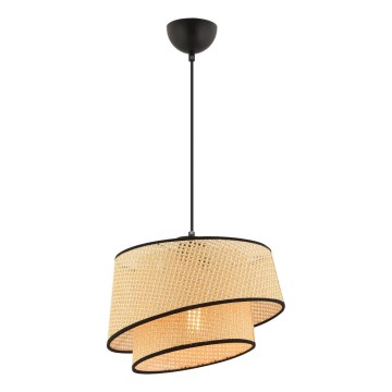 Lámpara colgante BARETTE 1xE27/60W/230V beige/negra