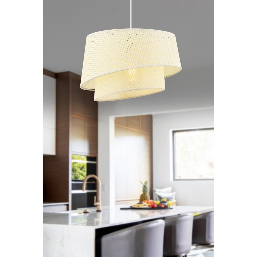 Lámpara colgante BARETTE 1xE27/60W/230V color crema