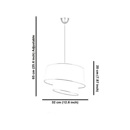 Lámpara colgante BARETTE 1xE27/60W/230V color crema
