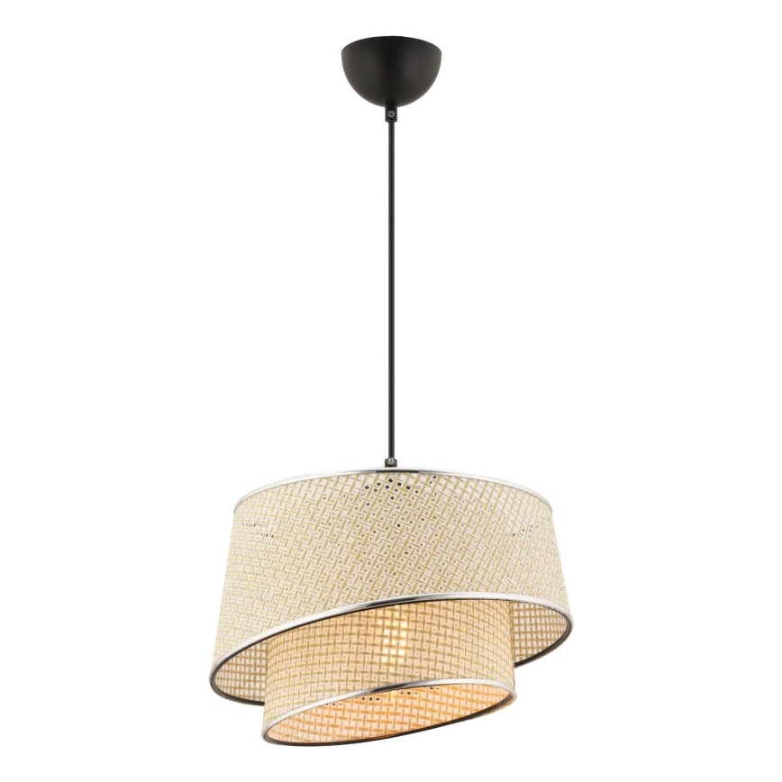 Lámpara colgante BARETTE 1xE27/60W/230V crema/cromo brillante