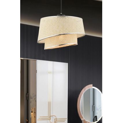 Lámpara colgante BARETTE 1xE27/60W/230V crema/cromo brillante