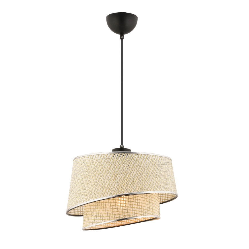 Lámpara colgante BARETTE 1xE27/60W/230V crema/cromo brillante