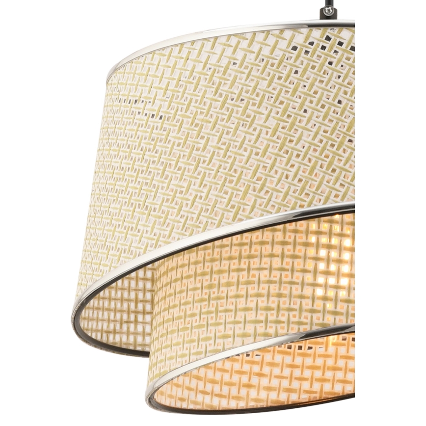 Lámpara colgante BARETTE 1xE27/60W/230V crema/cromo brillante