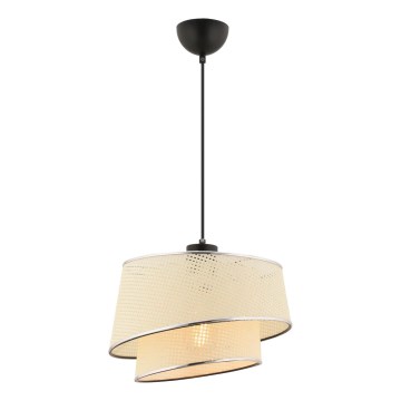 Lámpara colgante BARETTE 1xE27/60W/230V crema/cromo brillante