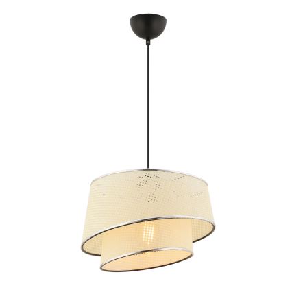 Lámpara colgante BARETTE 1xE27/60W/230V crema/cromo brillante
