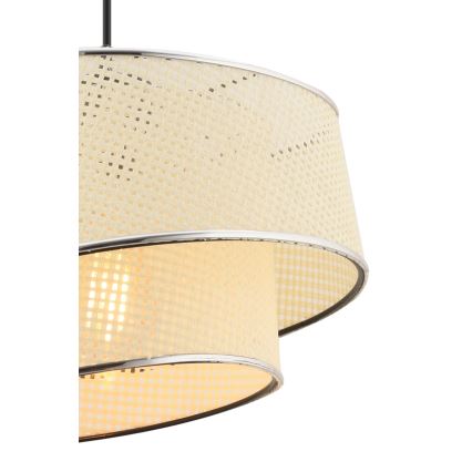 Lámpara colgante BARETTE 1xE27/60W/230V crema/cromo brillante