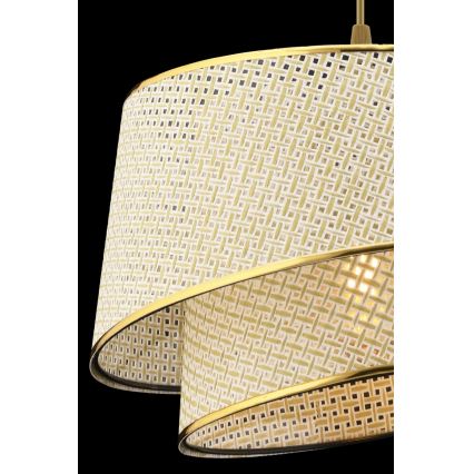Lámpara colgante BARETTE 1xE27/60W/230V crema/dorada