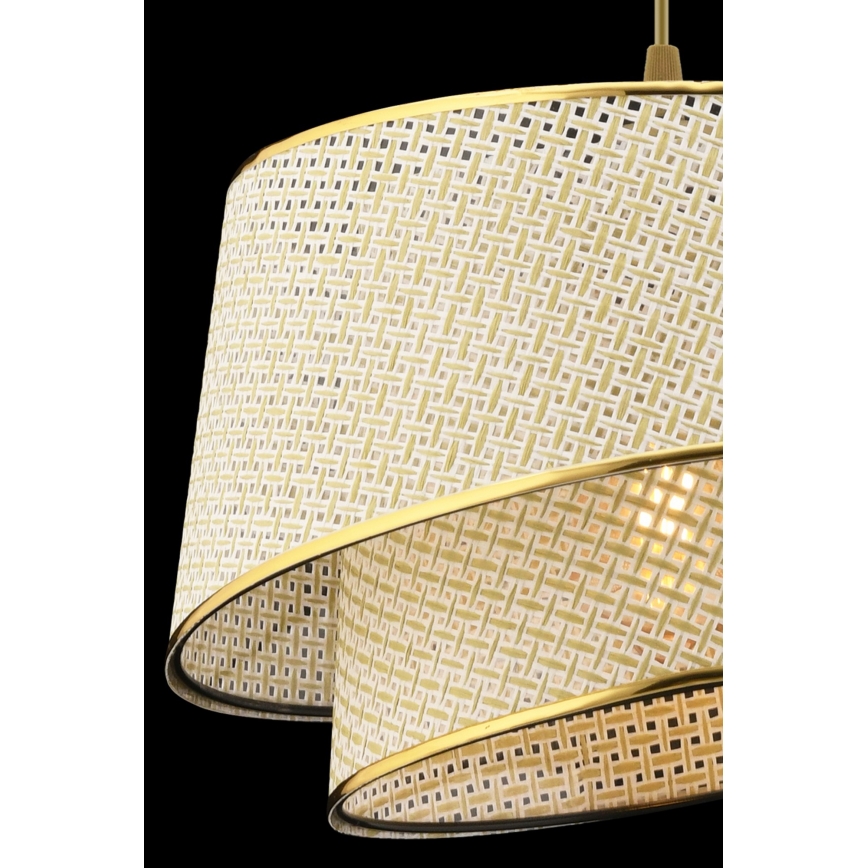 Lámpara colgante BARETTE 1xE27/60W/230V crema/dorada