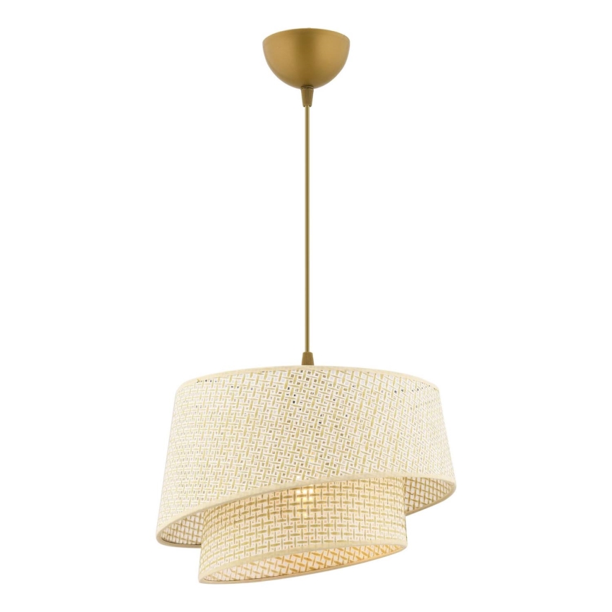 Lámpara colgante BARETTE 1xE27/60W/230V crema