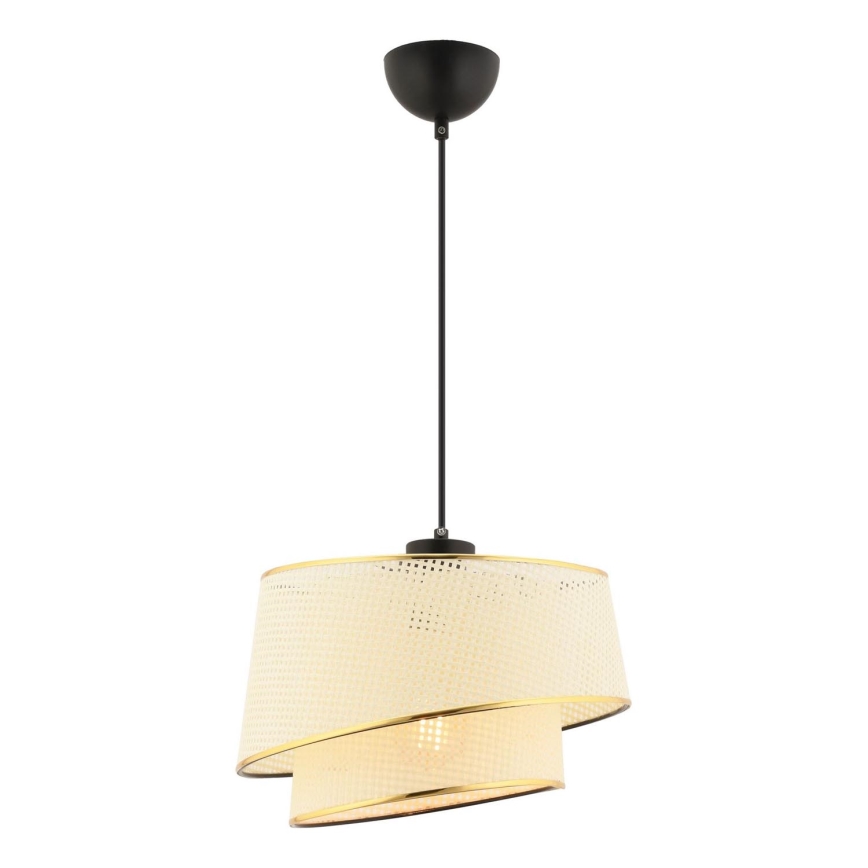 Lámpara colgante BARETTE 1xE27/60W/230V crema/oro