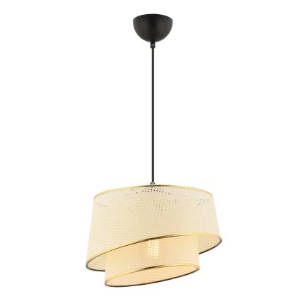 Lámpara colgante BARETTE 1xE27/60W/230V crema/oro