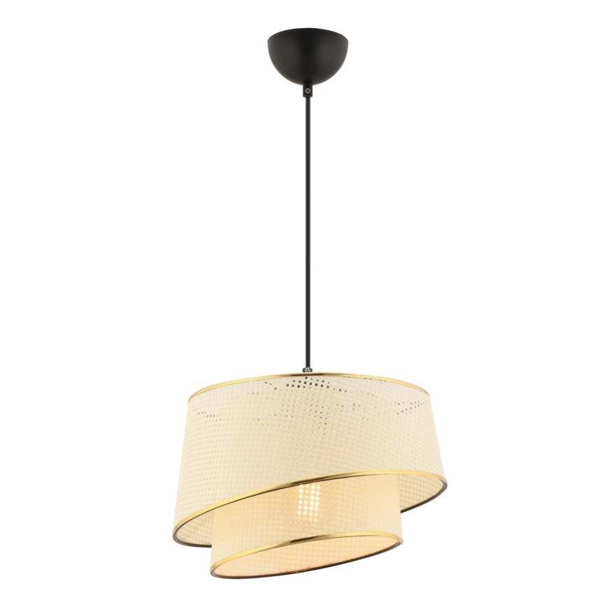 Lámpara colgante BARETTE 1xE27/60W/230V crema/oro