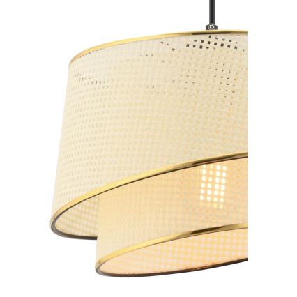 Lámpara colgante BARETTE 1xE27/60W/230V crema/oro