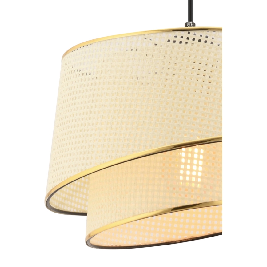 Lámpara colgante BARETTE 1xE27/60W/230V crema/oro