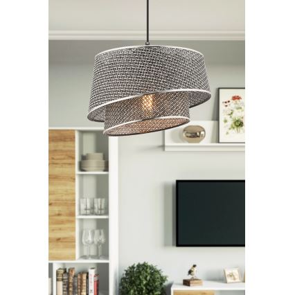Lámpara colgante BARETTE 1xE27/60W/230V gris/cobre brillante
