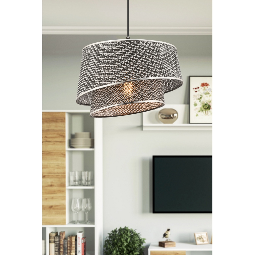 Lámpara colgante BARETTE 1xE27/60W/230V gris/cobre brillante