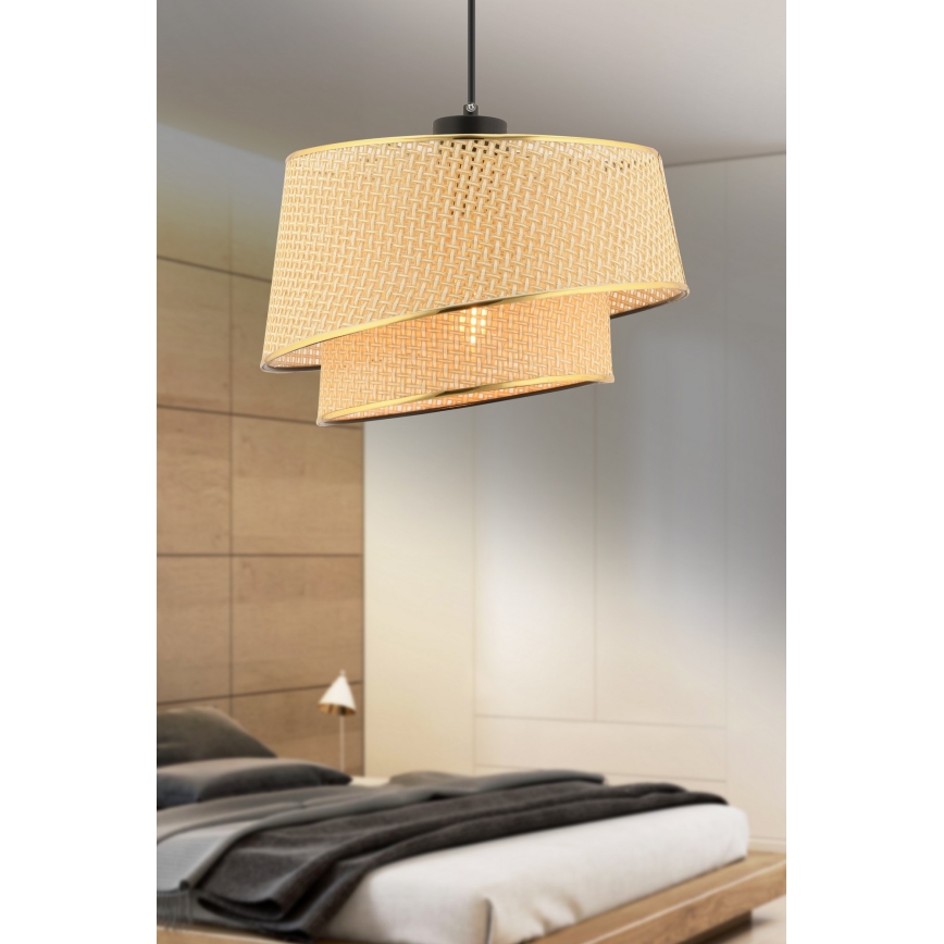 Lámpara colgante BARETTE 1xE27/60W/230V marrón/dorado