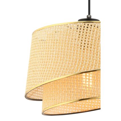 Lámpara colgante BARETTE 1xE27/60W/230V marrón/dorado