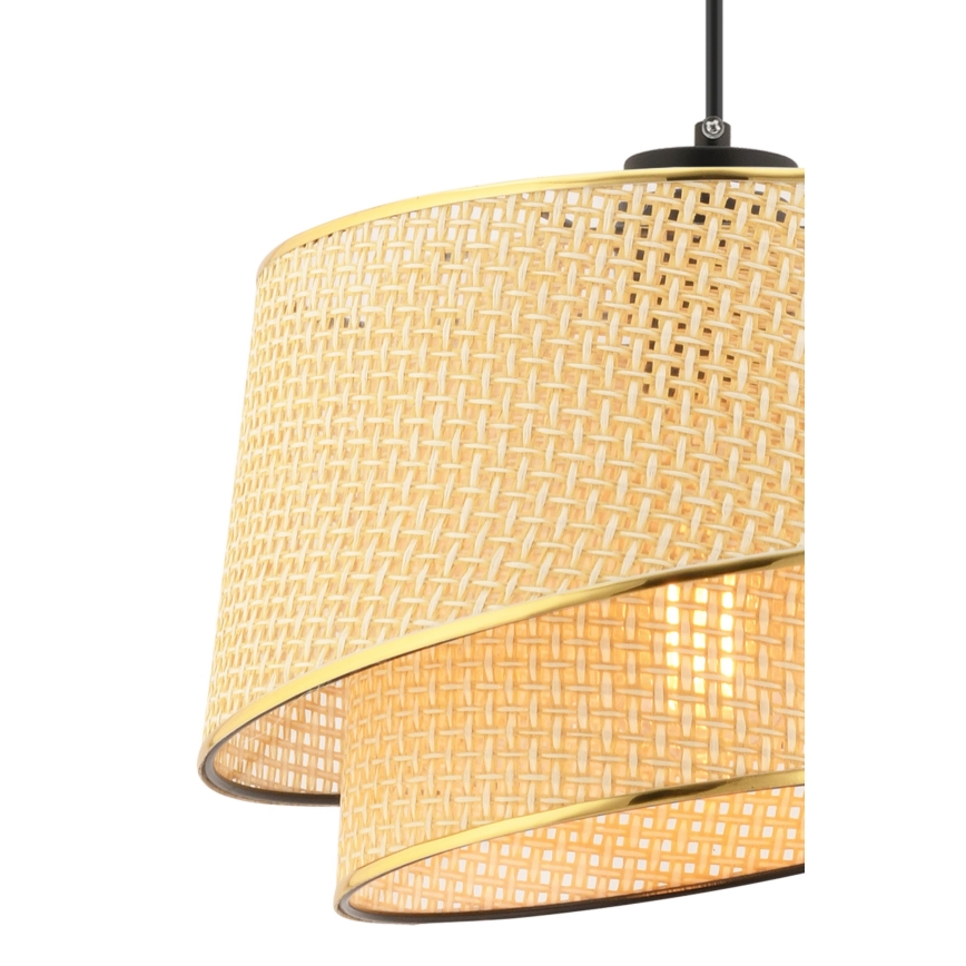 Lámpara colgante BARETTE 1xE27/60W/230V marrón/dorado