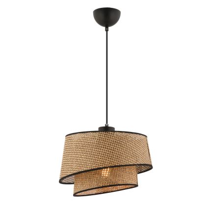 Lámpara colgante BARETTE 1xE27/60W/230V marrón/negra
