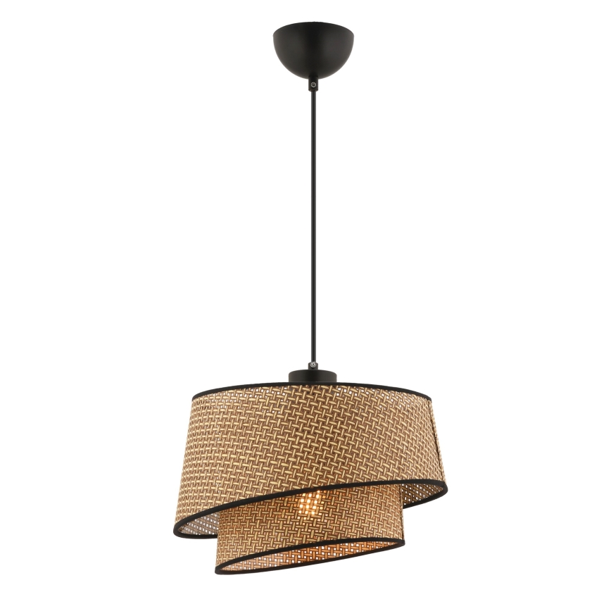 Lámpara colgante BARETTE 1xE27/60W/230V marrón/negra