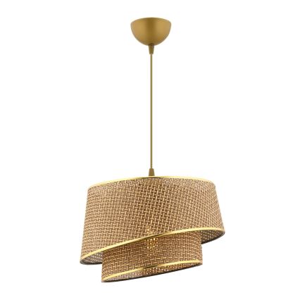 Lámpara colgante BARETTE 1xE27/60W/230V marrón/oro