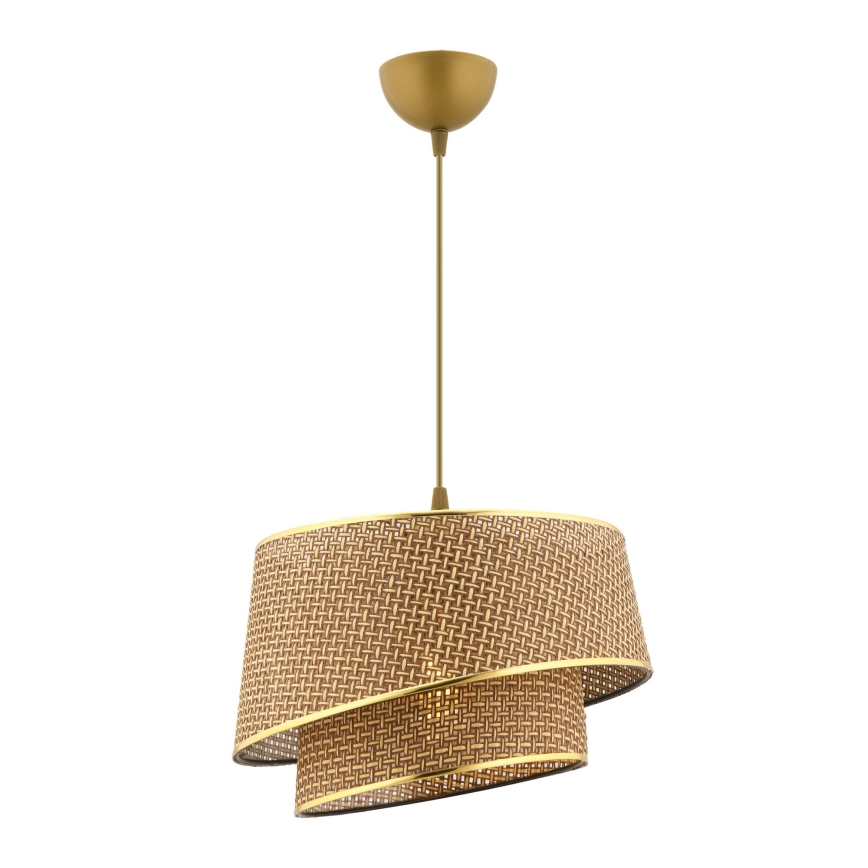Lámpara colgante BARETTE 1xE27/60W/230V marrón/oro