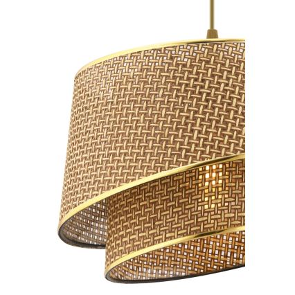 Lámpara colgante BARETTE 1xE27/60W/230V marrón/oro