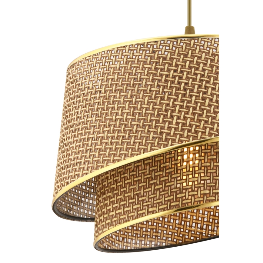 Lámpara colgante BARETTE 1xE27/60W/230V marrón/oro