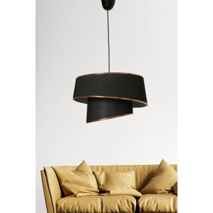 Lámpara colgante BARETTE 1xE27/60W/230V negro/cobre