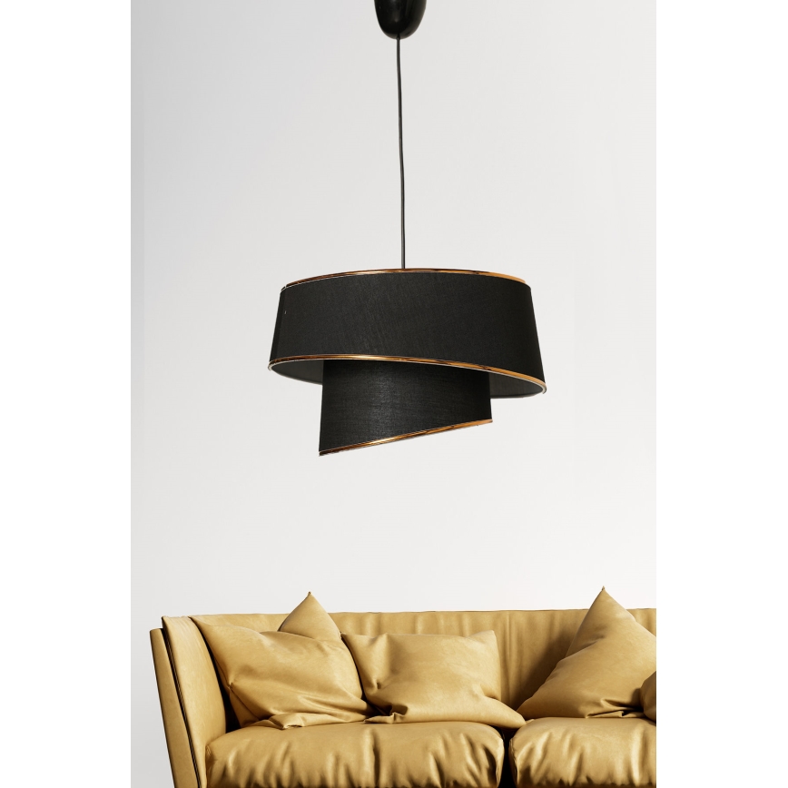 Lámpara colgante BARETTE 1xE27/60W/230V negro/cobre